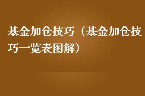 基金加仓技巧（基金加仓技巧一览表图解）_https://www.londai.com_基金理财_第1张