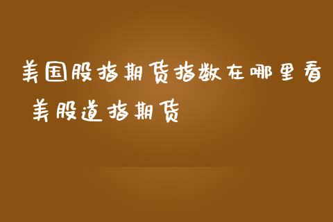 美国股指期货指数在哪里看 美股道指期货_https://www.londai.com_期货投资_第1张