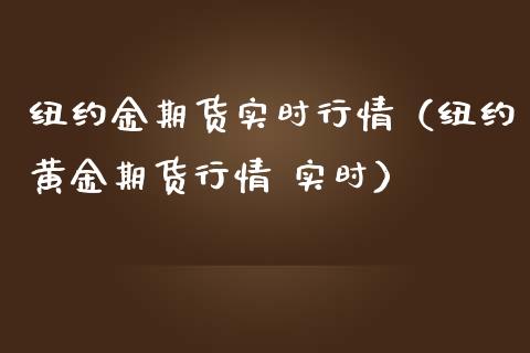 纽约金期货实时行情（纽约黄金期货行情 实时）_https://www.londai.com_期货投资_第1张