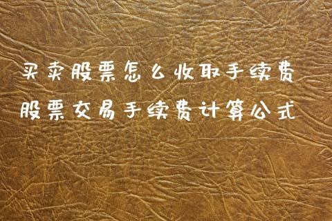 买卖股票怎么收取手续费 股票交易手续费计算公式_https://www.londai.com_股票投资_第1张