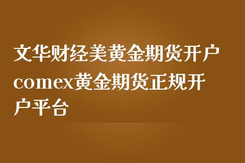 财经美黄金期货开户 comex黄金期货正规开户平台_https://www.londai.com_期货投资_第1张