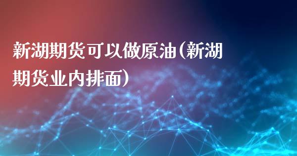 新湖期货可以做原油(新湖期货业内排面)_https://www.londai.com_期货投资_第1张