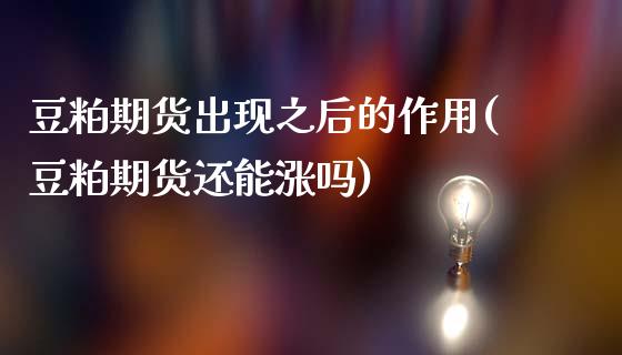 豆粕期货出现之后的作用(豆粕期货还能涨吗)_https://www.londai.com_期货投资_第1张