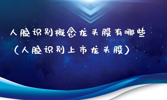 人脸识别概念龙头股有哪些（人脸识别上市龙头股）_https://www.londai.com_股票投资_第1张