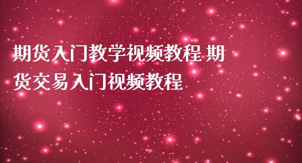 期货入门教学视频教程 期货交易入门视频教程_https://www.londai.com_期货投资_第1张