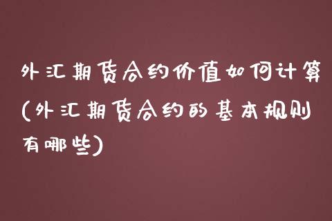 外汇期货合约价值如何计算(外汇期货合约的基本规则有哪些)_https://www.londai.com_期货投资_第1张