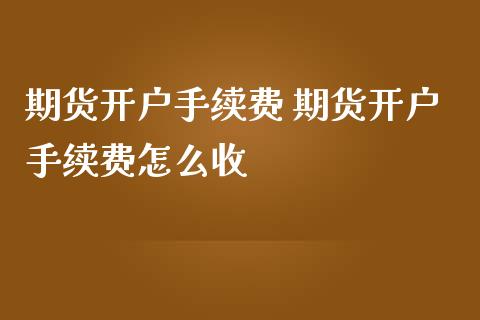 期货开户手续费 期货开户手续费怎么收_https://www.londai.com_期货投资_第1张