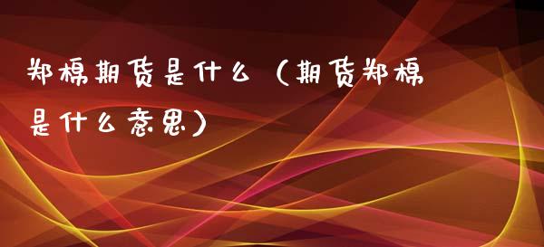 郑棉期货是什么（期货郑棉是什么意思）_https://www.londai.com_期货投资_第1张