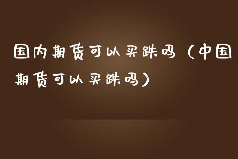 国内期货可以买跌吗（中国期货可以买跌吗）_https://www.londai.com_期货投资_第1张