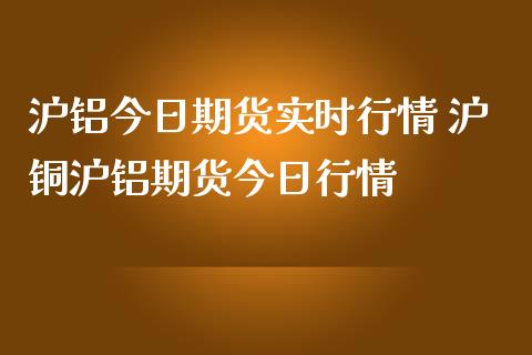 沪铝今日期货实时行情 沪铜沪铝期货今日行情_https://www.londai.com_期货投资_第1张