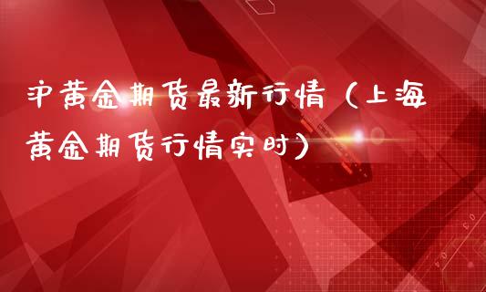 沪黄金期货最新行情（上海黄金期货行情实时）_https://www.londai.com_期货投资_第1张