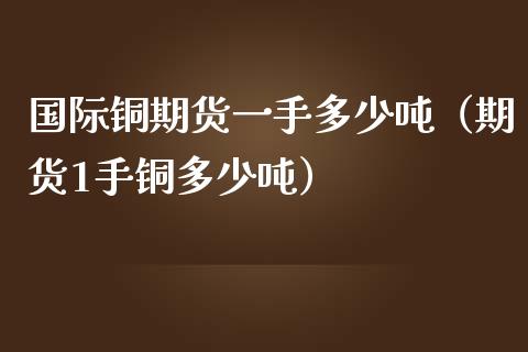 国际铜期货一手多少吨（期货1手铜多少吨）_https://www.londai.com_期货投资_第1张