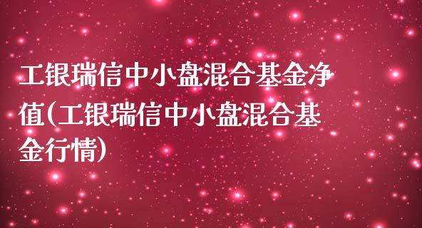 工银瑞信中小盘混合基金净值(工银瑞信中小盘混合基金行情)_https://www.londai.com_基金理财_第1张