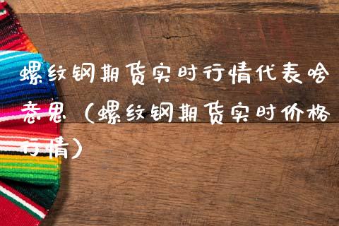 螺纹钢期货实时行情代表啥意思（螺纹钢期货实时价格行情）_https://www.londai.com_期货投资_第1张