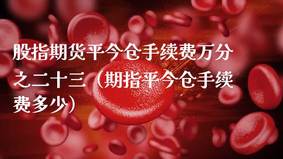 股指期货平今仓手续费万分之二十三（期指平今仓手续费多少）_https://www.londai.com_期货投资_第1张