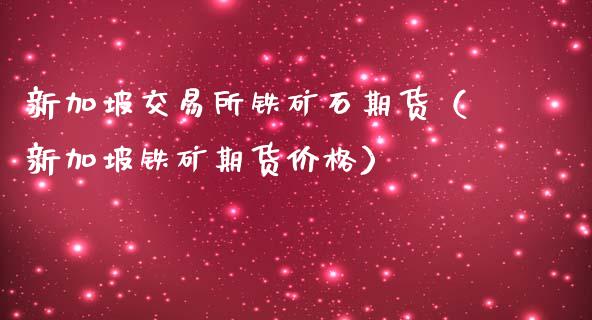 新加坡交易所铁矿石期货（新加坡铁矿期货价格）_https://www.londai.com_期货投资_第1张