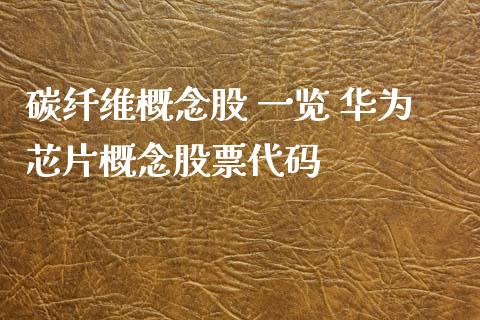 碳纤维概念股 一览 华为芯片概念股票代码_https://www.londai.com_股票投资_第1张